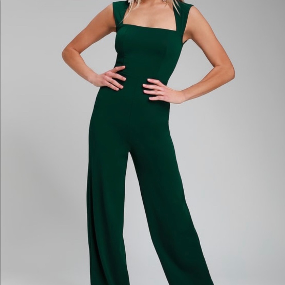 Lulu’s ENTICING ENDEAVORS EMERALD GREEN JUMPSUIT